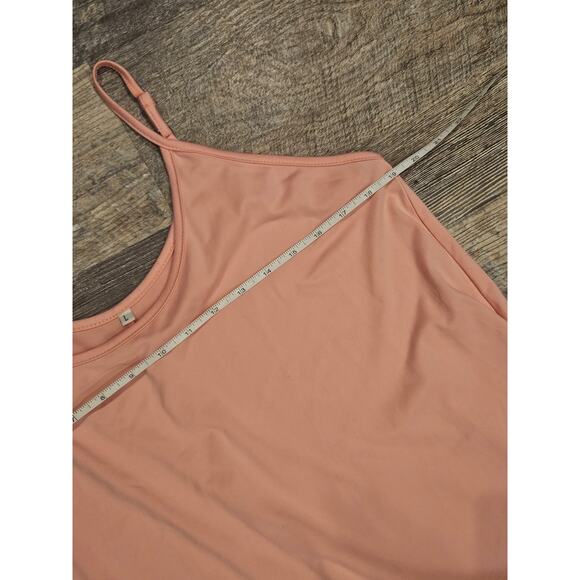 Peachy pink tank maxi dress large Oversized flowy beach boho - Picture 4 of 6